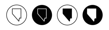 Nevada harita simgesi ayarlandı. Siluet düz çizgi vektör sembolünü siyah doldurulmuş ve çizilmiş boyayla haritala.