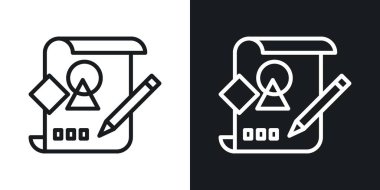 Grafik Tasarım Simgesi Ayarları. Yaratıcı Dijital Şablon PC Marka Vektör Sembolü siyah doldurulmuş ve özetlenmiş bir stilde. Web Tasarımı İzole Siluet İşareti.