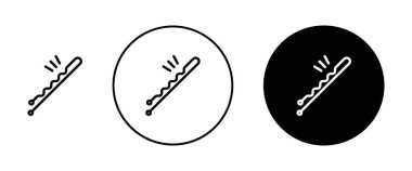 Bobby pin simgesi seti. Kadın saç tokası vektör sembolü. metal saç tokası işareti.