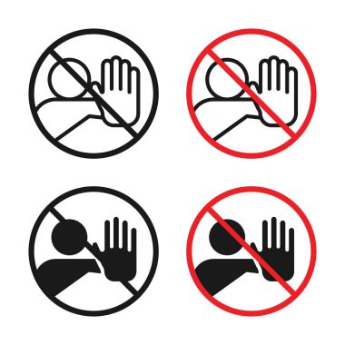 İmzalama Simgesi Ayarını Girme. Dur ve trafik yasağı ve giriş vektör sembolü siyah doldurulmuş ve ana hatlarıyla çizilmiş. Girdi Yasak İşaret.