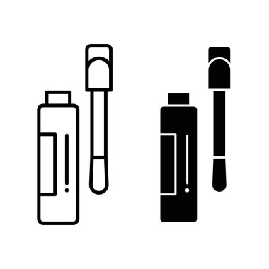 Dudak parlatıcısı seti. kadın makyajı kozmetik dudak parlatıcı vektör sembolü.