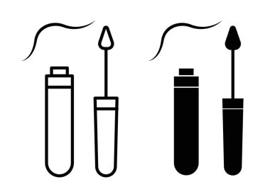 Göz kalemi simgesi ayarlandı. göz mürekkebi ürün vektör sembolü.
