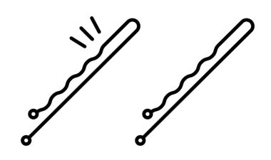 Bobby pin simgesi seti. Kadın saç tokası vektör sembolü. metal saç tokası işareti.