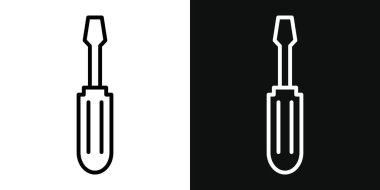 Tornavida Simgesi Ayarlandı. Siyah Dolu ve Özet Tarzında Araç Otomotiv Vektör Sembolü 'nün canı cehenneme. Hassasiyet ve Güç İşareti.