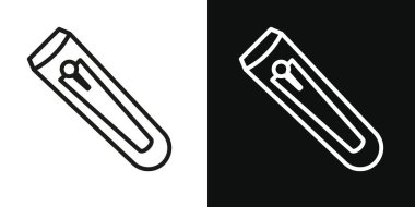 Tırnak kesme ikonu seti. Manikür tırnak tımarlama ve tırnak makası vektör sembolü kesme. tırnak törpüsü işareti.