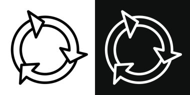 Yaşam döngüsü simgesi seti. Çember Ok Yöntemi Vektör Sembolü Siyah Dolu ve Özet Biçimli. Sonsuz Döngü İşareti.