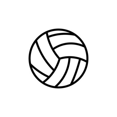 Voleybol ikonu seti. Plaj voleybol topu vektör sembolü. Okul voleybol turnuvası tabelası.