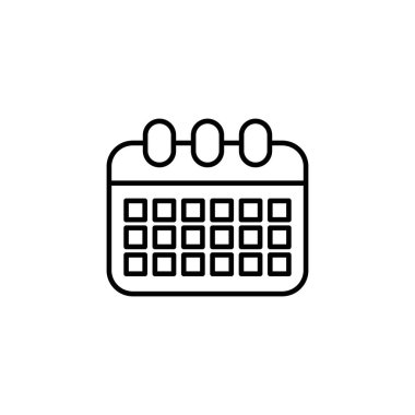 Tablo Takvimi Simgesi Ayarlandı. Olay zaman çizelgesi vektör sembolü siyah doldurulmuş ve ana hatlarıyla çizilmiş. Günlük Düzenleyici İmzası.
