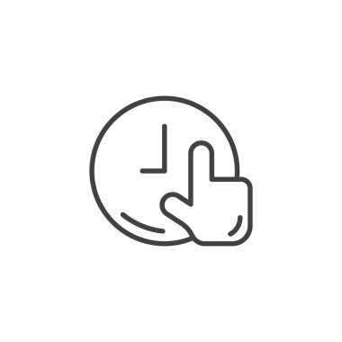 Zaman Simgesi Ayarında belirtin. El ve Saat çizelgesi vektör sembolü siyah doldurulmuş ve ana hatlarıyla çizilmiş. Zaman Tabelasında Öde.