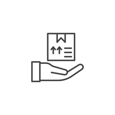 Güvenli Teslimat Simgesi Seti. Kutu ve paket vektör sembolü siyah doldurulmuş ve ana hatlarıyla çizilmiş. Güvenilir Taşıma İşareti.