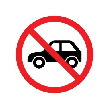 Araba tabelası yok. Araç girişine izin verilmiyor. Araba kullanmak yasaklanmış bir resim. Araba park vektörü sembolü yok.