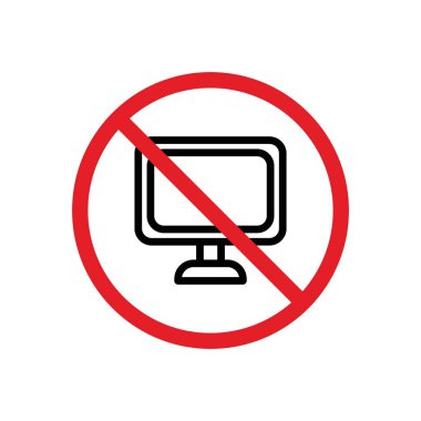 Bilgisayar İmzalama Simgesi Ayarlanmadı. Elektronik ve aygıt yasaklama vektör sembolü siyah doldurulmuş ve ana hatlarıyla çizilmiş. Dijital Vites Yasağı İşareti.