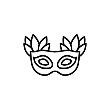 Brezilya Karnavalı kutlama ikonu seti için maske. parti maskeli göz maskesi vektör sembolü.