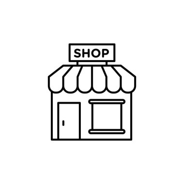 Yerel mağaza simgesi seti. Küçük işletme vektör sembolü. Market ya da pazar tabelası. sme simgesi.