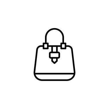 El Torbası Simgesi Seti. El çantası sepeti taşıyıcı sembolü siyah doldurulmuş ve ana hatlarıyla çizilmiş. Moda Aksesuar İşareti.