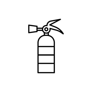 Yangın söndürme ikonu ayarlandı. Yangın güvenliği vektör sembolünü söndür. Yangın söndürücü işareti..