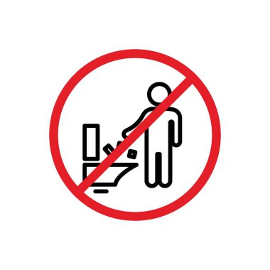 Tuvalet İmzalama Simgesi Seti 'nde Çöp Kullanmayın. Tuvalet vektörü sembolüne siyah doldurulmuş ve özetlenmiş bir şekilde kağıt atmayın. Temizlik Bakım İşareti.