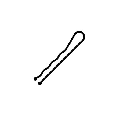 Bobby pin simgesi seti. Kadın saç tokası vektör sembolü. metal saç tokası işareti.