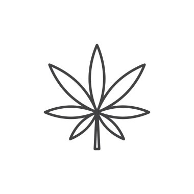 Kenevir Yaprağı Simgesi Ayarlandı. Esrar yaprağı marihuana vektör sembolü siyah doldurulmuş ve ana hatlarıyla çizilmiş. Bitkisel Amblem İşareti.