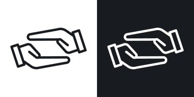 Bağışlama simgesi ayarlandı. Vaat edilen eller vektör sembolü.