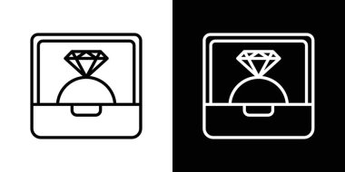 Yüzük simgesi ayarlandı. Düğün yüzüğü vektör sembolü. Evlilik ya da nişan yüzüğü ikonu.