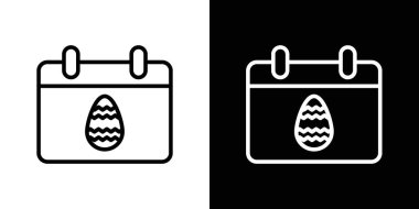 Paskalya takvim simgesi. bahar Paskalya olayı takvim vektörü sembolü.