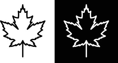 Autumn Leaf Canadian Icon Set. Maple Canada Fall Vector Symbol in a Black Filled and Outlined Style. Seasonal Change Sign. clipart
