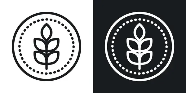 Fiber Simge Ayarları. Yüksek lifli besin zengini vektör sembolü siyah doldurulmuş ve ana hatlarıyla çizilmiş. Besleyici Kaynak İşareti.