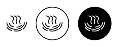 Onsen simgesi hazır. Japon sıcak banyo vektör sembolü. Klasik Japon spa tabelası. Klasik tatil beldesi ilkbaharı Onsen simgesi.