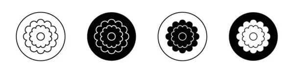 stock vector Flower icon set. simple spring floral shape drawing pictogram. easter bloom flat vector symbol in black filled and outlined style.