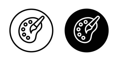 Palet simgesi seti. Sanatçı palet vektör sembolünü boyuyor. ressam suluboya palet piktogramı siyah doldurulmuş ve özet biçimli.