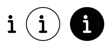 Bilgi simgesi ayarlandı. Vektör sembolünü bilgilendir. Düğme. faq işareti.