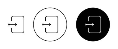 Simge setini girin. Giriş oku vektör sembolü. bilgisayar giriş düğmesi siyah doldurulmuş ve özet biçimi.