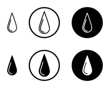 Su damlası ikonu hazır. Yağmur damlaları işareti. Kan, gözyaşı ya da yağ damlası vektör sembolü. Boya ya da süt damlası işareti. siyah doldurulmuş ve özet biçimli gözyaşı simgesi.