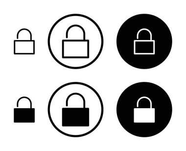 Simge kilidini aç. Kilitli asma kilit vektör sembolü.