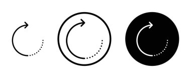 Sağ simge kümesini döndür. Tazele, yeniden yükle, yeniden başlat, yeniden başlat veya düğme vektör sembolünü geri al. ok işaretini siyah doldurulmuş ve özetlenmiş şekilde yeniden dene.