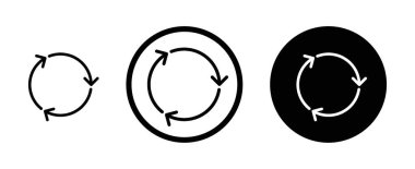 Geri dönüşüm simgesi seti. Atık madde ok vektör sembolünü yeniden kullan. Kağıt paket ok işaretini siyah doldurulmuş ve özet biçiminde geri dönüştür.