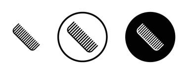 Saç fırçası ikonu seti. Saç stili tarak vektör sembolü. berber tarak işareti.