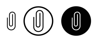 Klip simgesi ayarlandı. Dosya ya da belge ataç vektör sembolü ekle. Kağıt ataç işareti siyah doldurulmuş ve özet biçimi.