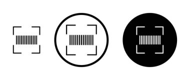 Barkod simge seti. Barkod vektör sembolünü tara. sku işareti siyah doldurulmuş ve özet biçimi.