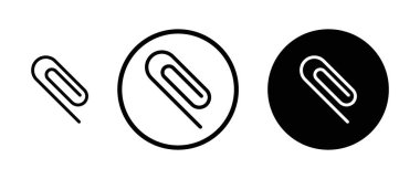 Eklenti klipsi simgesi seti. ataç vektör sembolü. dosya ya da resim ekleme işareti. e- posta belgesi ekleme klipsi simgesi seti.