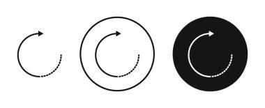 Sağ simge kümesini döndür. Tazele, yeniden yükle, yeniden başlat, yeniden başlat veya düğme vektör sembolünü geri al. ok işaretini siyah doldurulmuş ve özetlenmiş şekilde yeniden dene.