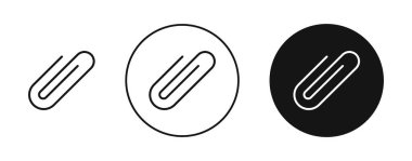 Eklenti klipsi simgesi seti. ataç vektör sembolü. dosya ya da resim ekleme işareti. e- posta belgesi ekleme klipsi simgesi seti.