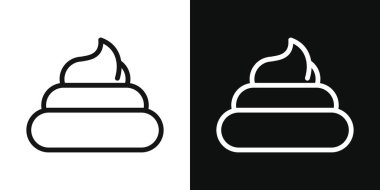 Poop icon set. dog shit vector symbol. animal poo icon in black filled and outlined style.