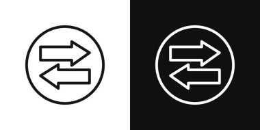 Veri aktarım simgesi ayarlandı. Veri göçü vektör sembolü siyah doldurulmuş ve çizilmiş biçimdedir.