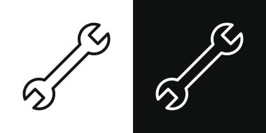 Anahtar simgesi seti. mekanik anahtar vektör sembolü. mesleki mekanik koruma aracı simgesi siyah doldurulmuş ve özet biçimli.