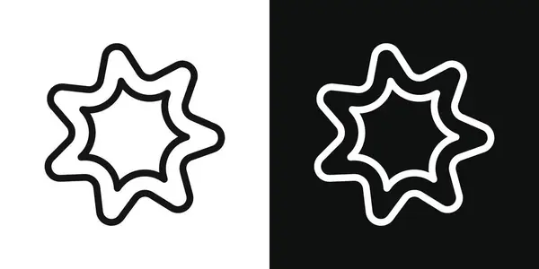 stock vector Bahai icon set. nine pointed baha vector symbol. persian star sign in black filled and outlined style.