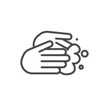 Ellerinizi yıkayın ikon takımı. Temiz eller vektör sembolü. Antibakteriyel ikonla dezenfekte et.