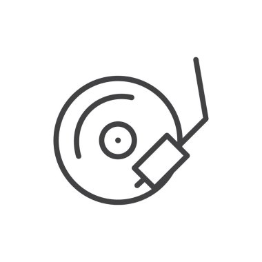 Vinil simge seti. CD çalar vektör sembolü. disk vinil vektör sembolü siyah doldurulmuş ve çizilmiş biçimdeName.