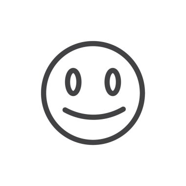 Gülümseme ikonu hazır. Mutlu yüz emoji vektör sembolü. pozitif duygu simgesi.